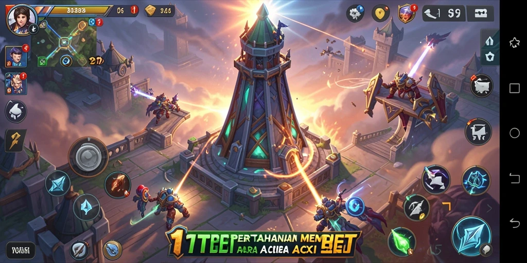 Tangkapan layar gameplay 11TBET menunjukkan aksi pertahanan menara yang mendebarkan.