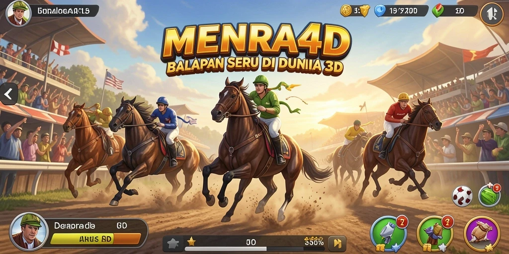 Tampilan gameplay balapan MENARA4D yang menegangkan dan seru.