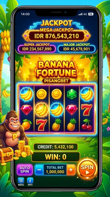 Tampilan utama aplikasi pisangbet yang menarik dan mudah digunakan.